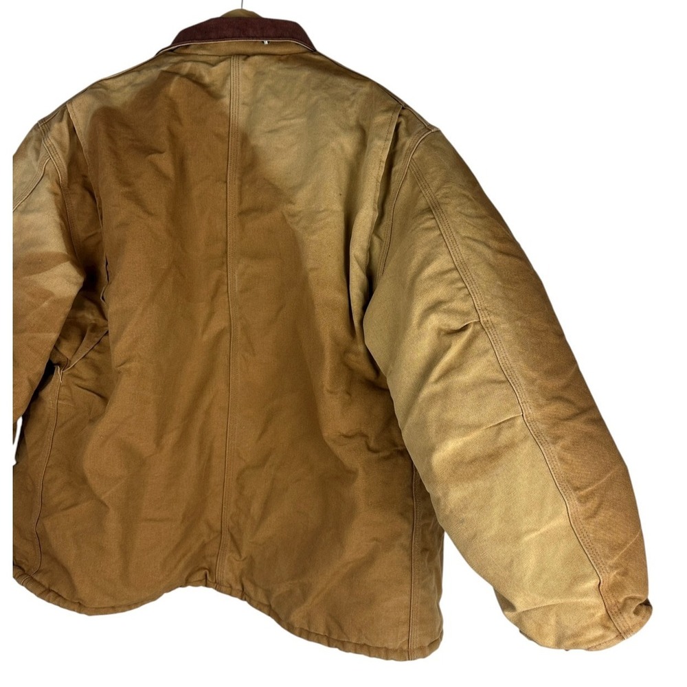 *Flawed Carhartt Arctic Duck Coat 2XL Quilt Lined Corduroy Collar USA C003 BRN - Picture 15 of 16